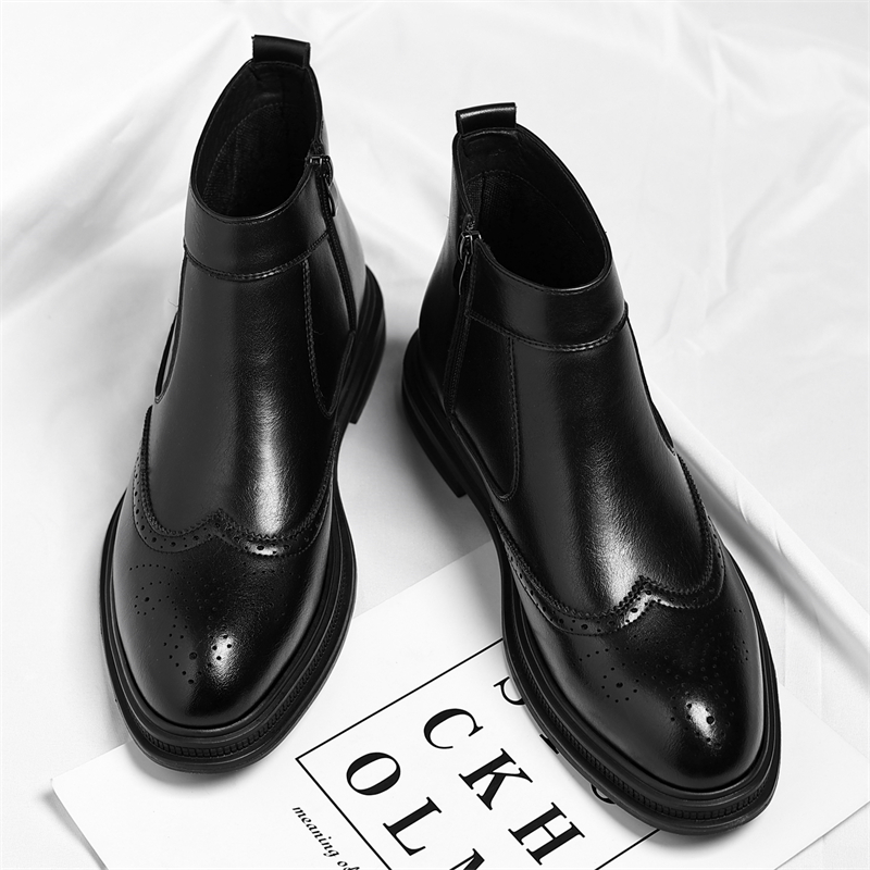 Men Formal Wear With Boots - Autumn Winter Thick Soled Men Business