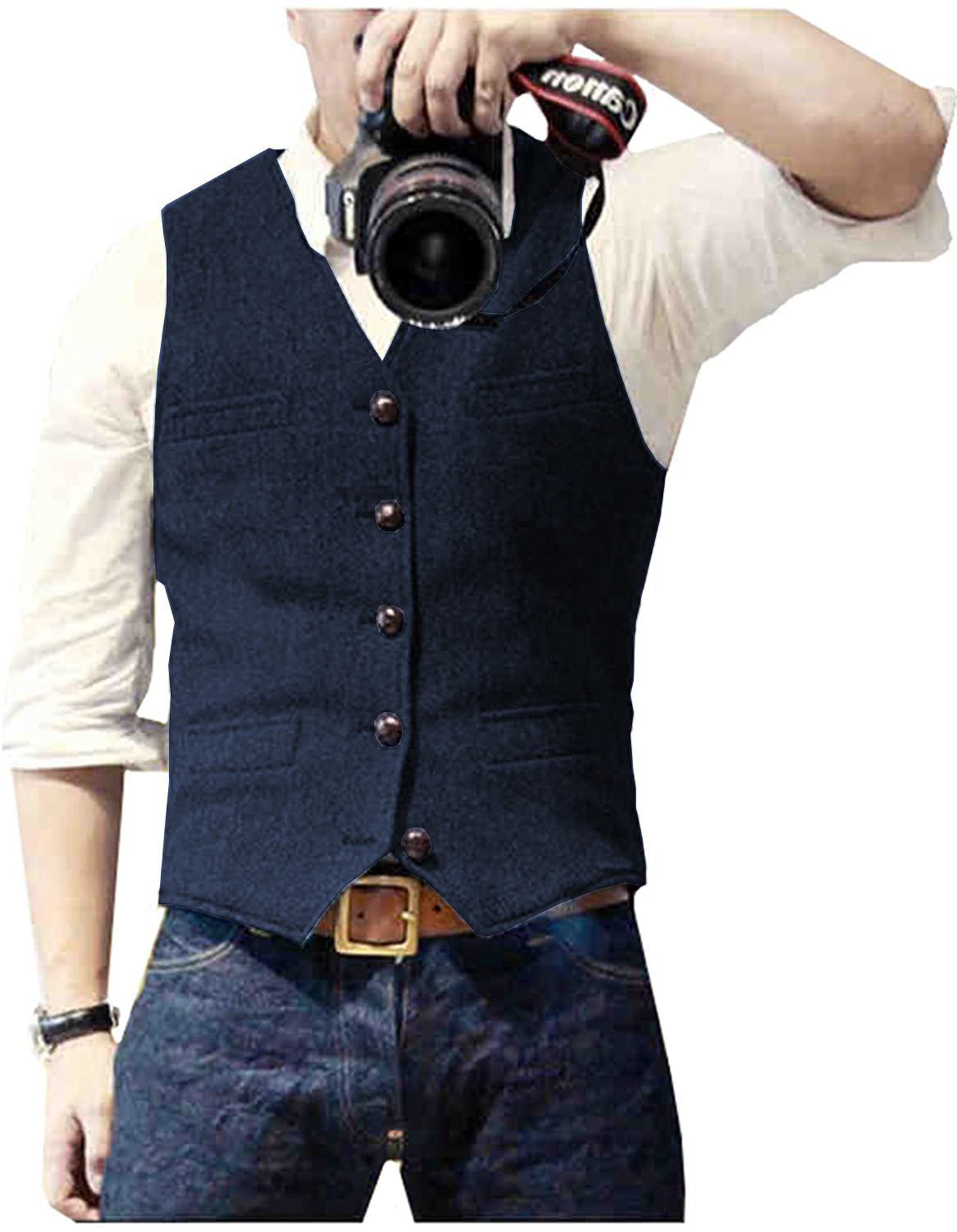 Young Men Formal Wear - Men's Suit Vest V Neck Wool