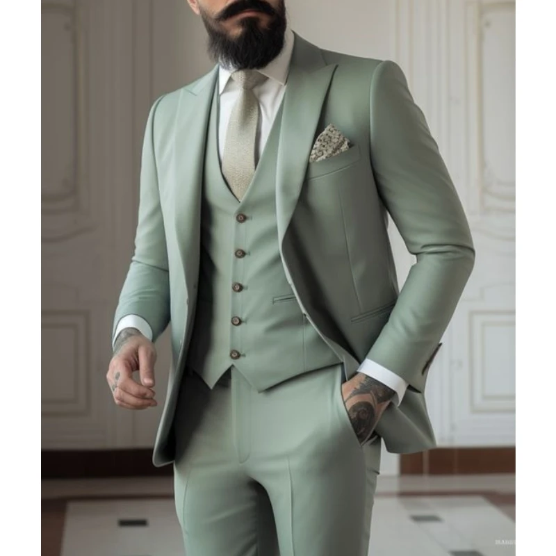 Men Formal Wear Green - Light green Suits Men Suits 3