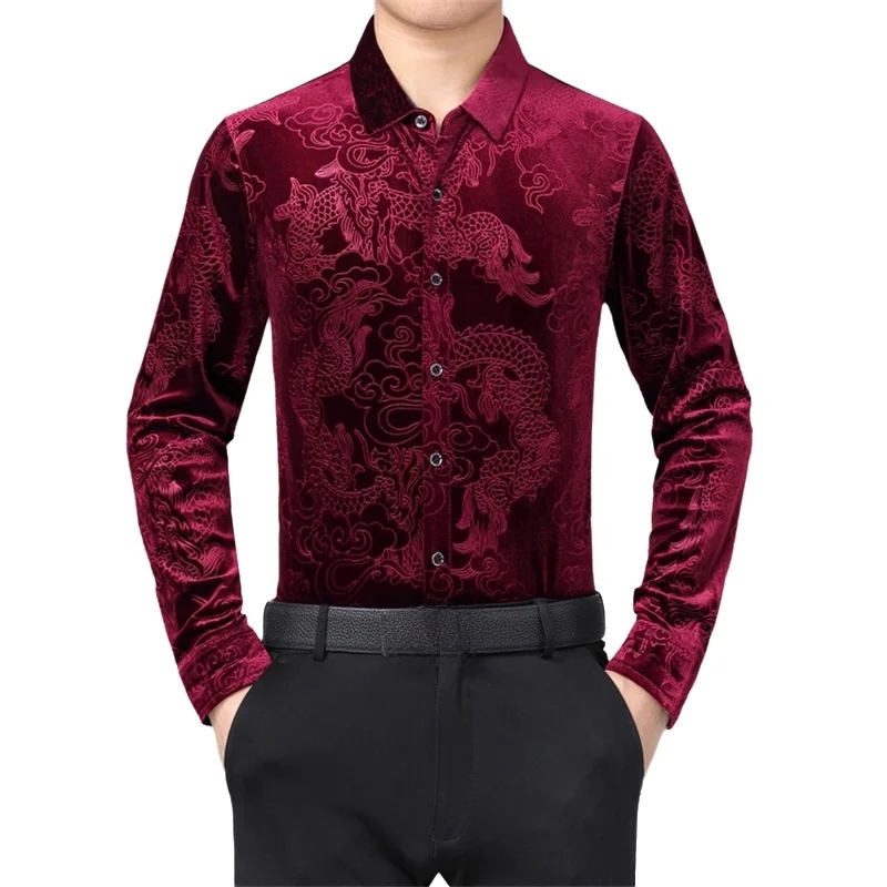 Men's Long Sleeve Shirt Chines - đánh giá và giá Men Formal Party Wear Dress