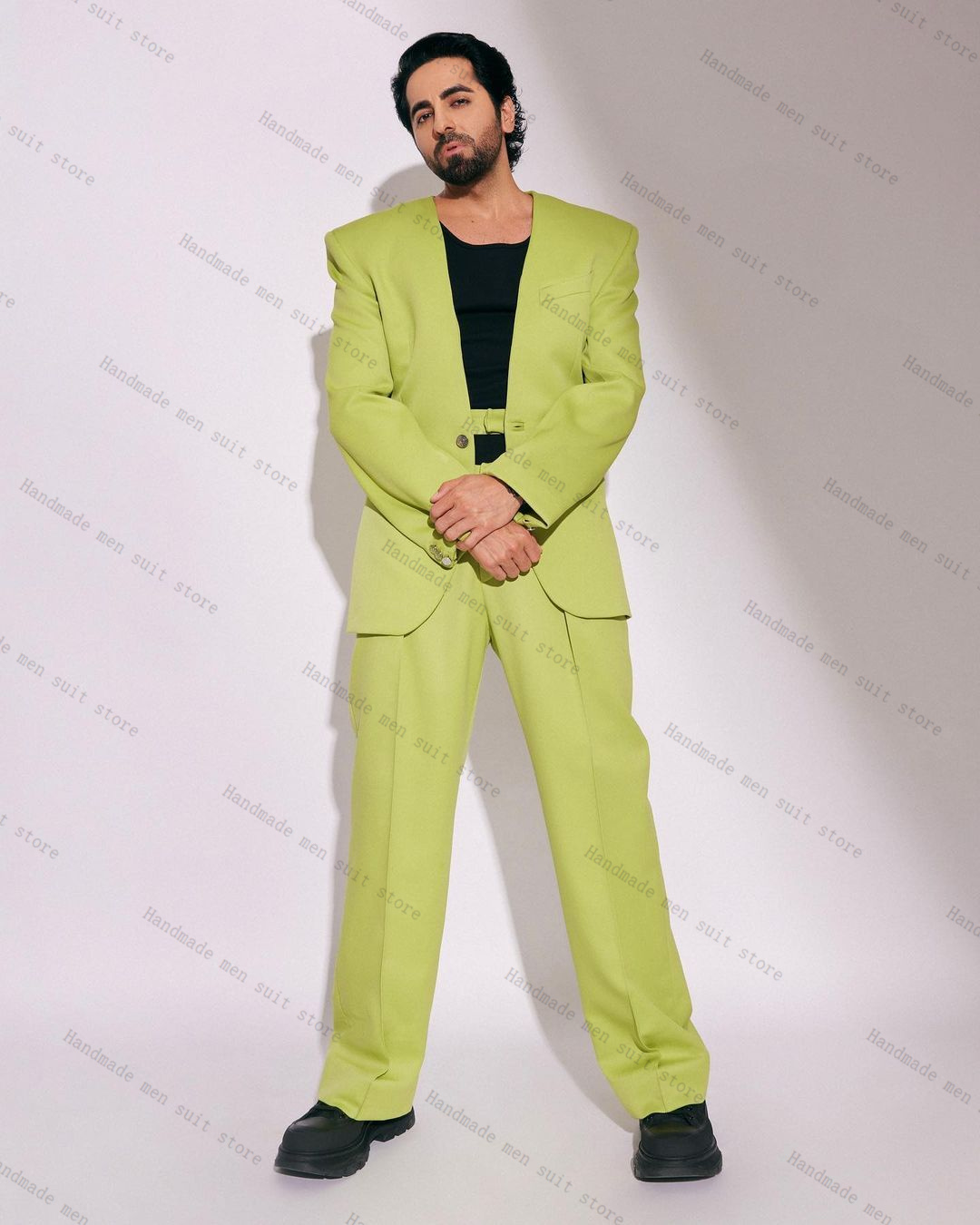 Fashion Green Men Suit Set 2 P - đánh giá và giá Men'S Formal Wear For Wedding Guest