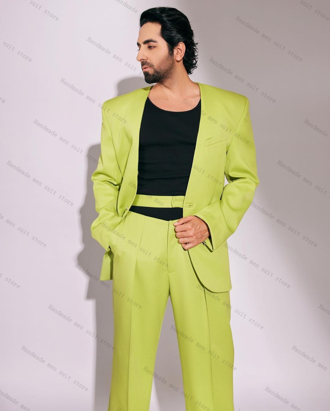 Fashion Green Men Suit Set 2 P - đánh giá và giá Men'S Formal Wear For Wedding Guest