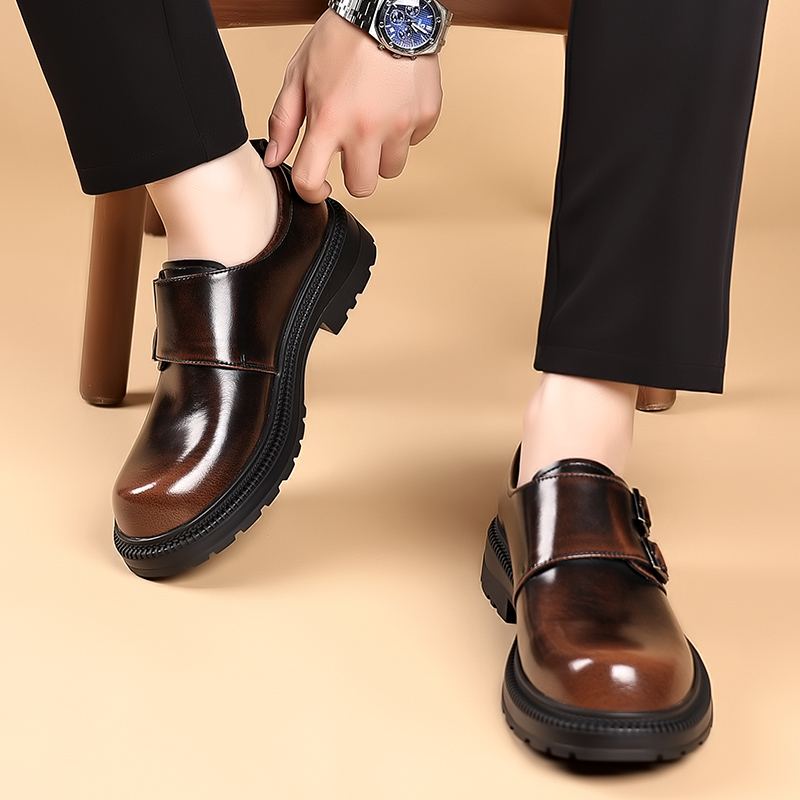 Retro Brown Men's Leather Casu - đánh giá và giá Men Formal Wear Brown