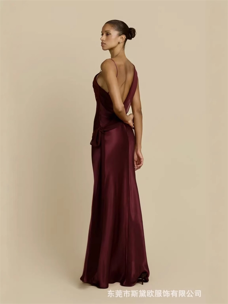 Burgundy Satin Prom Dress Sexy - đánh giá và giá Men'S Formal Wear For Wedding Guest