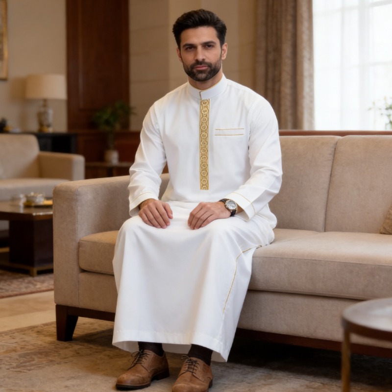 Arabic Mens Thobe Embroidered  - đánh giá và giá Arabic Formal Wear Men