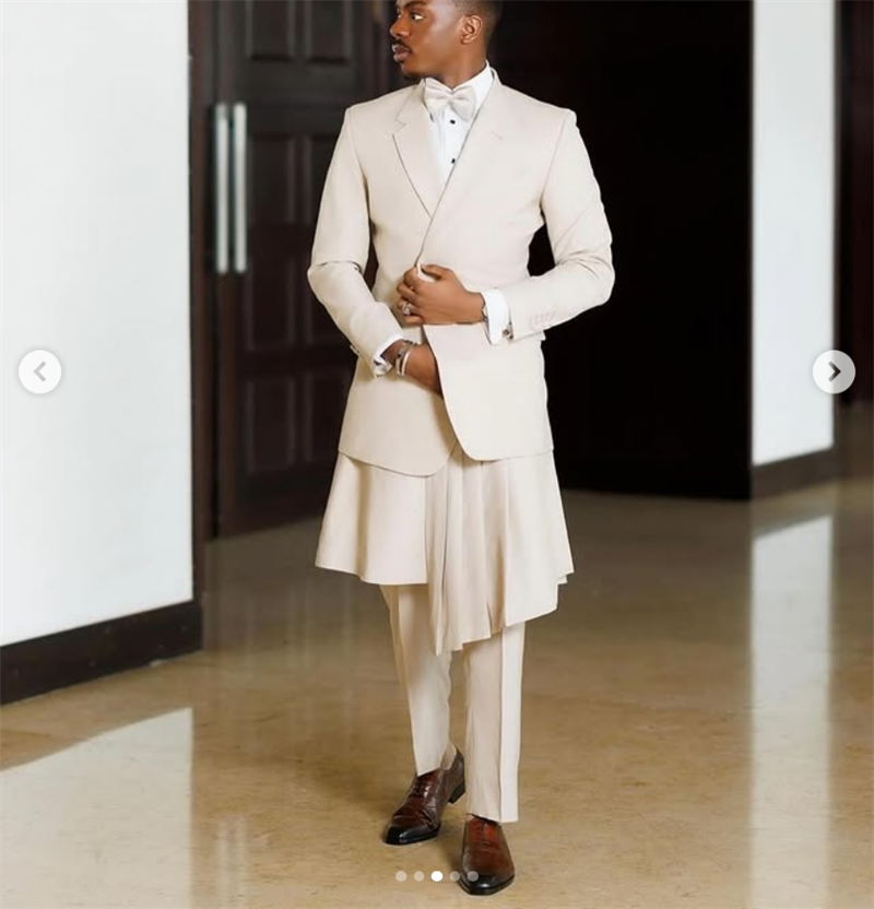 Beige Men Suit Set 2 Piece Bla - đánh giá và giá Arabic Formal Wear Men