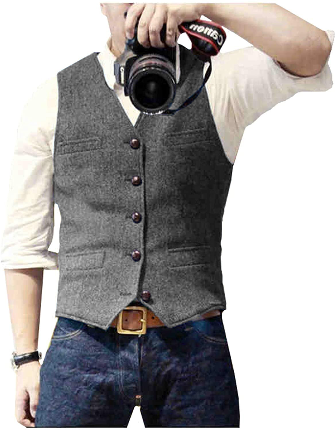 Men's Suit Vest V Neck Wool He - đánh giá và giá Young Men Formal Wear