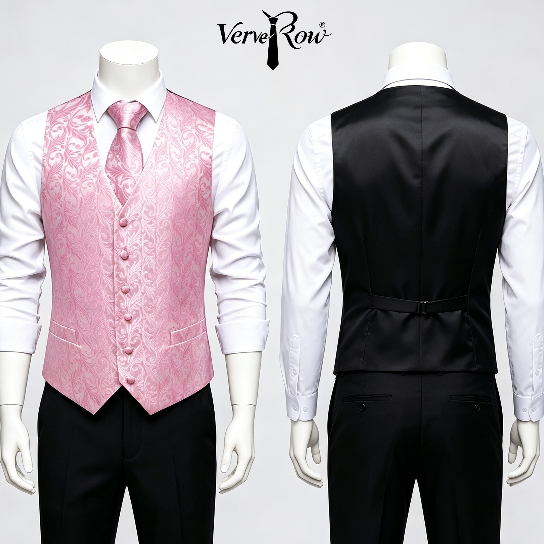 Men Pink Tie Handkerchief Thre - đánh giá và giá Men Formal Wear With Tie